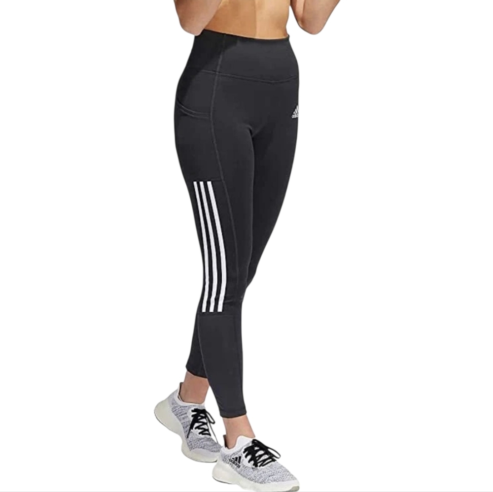 NWOT Adidas Womens Lightweight High Rise Mesh 3-Stripe 7/8 Leggings Size Small